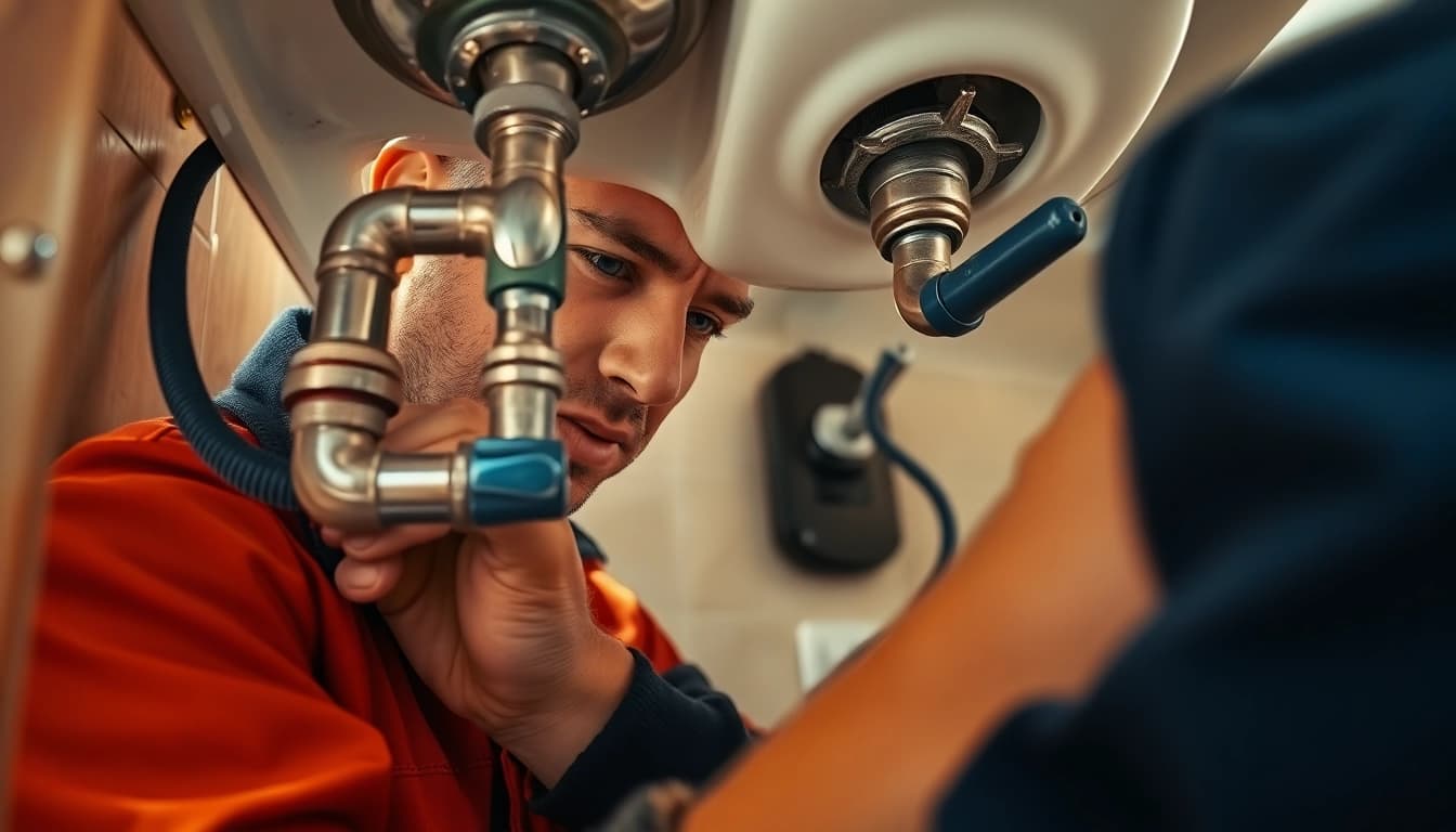 Plumber north shore skillfully repairing a plumbing issue in a home environment.