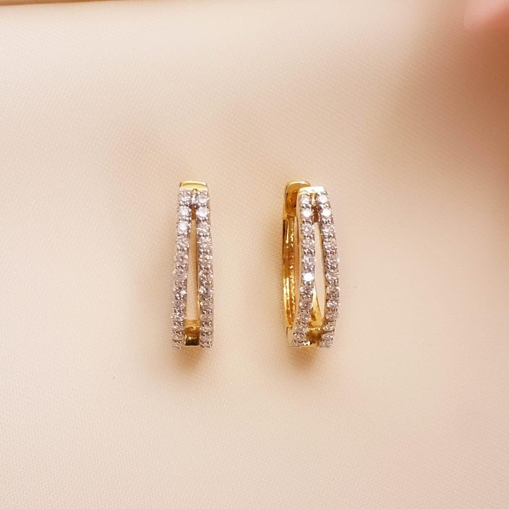 Diamond and Gold Hoop Earrings by Cervin Blanc | Classic Elegance