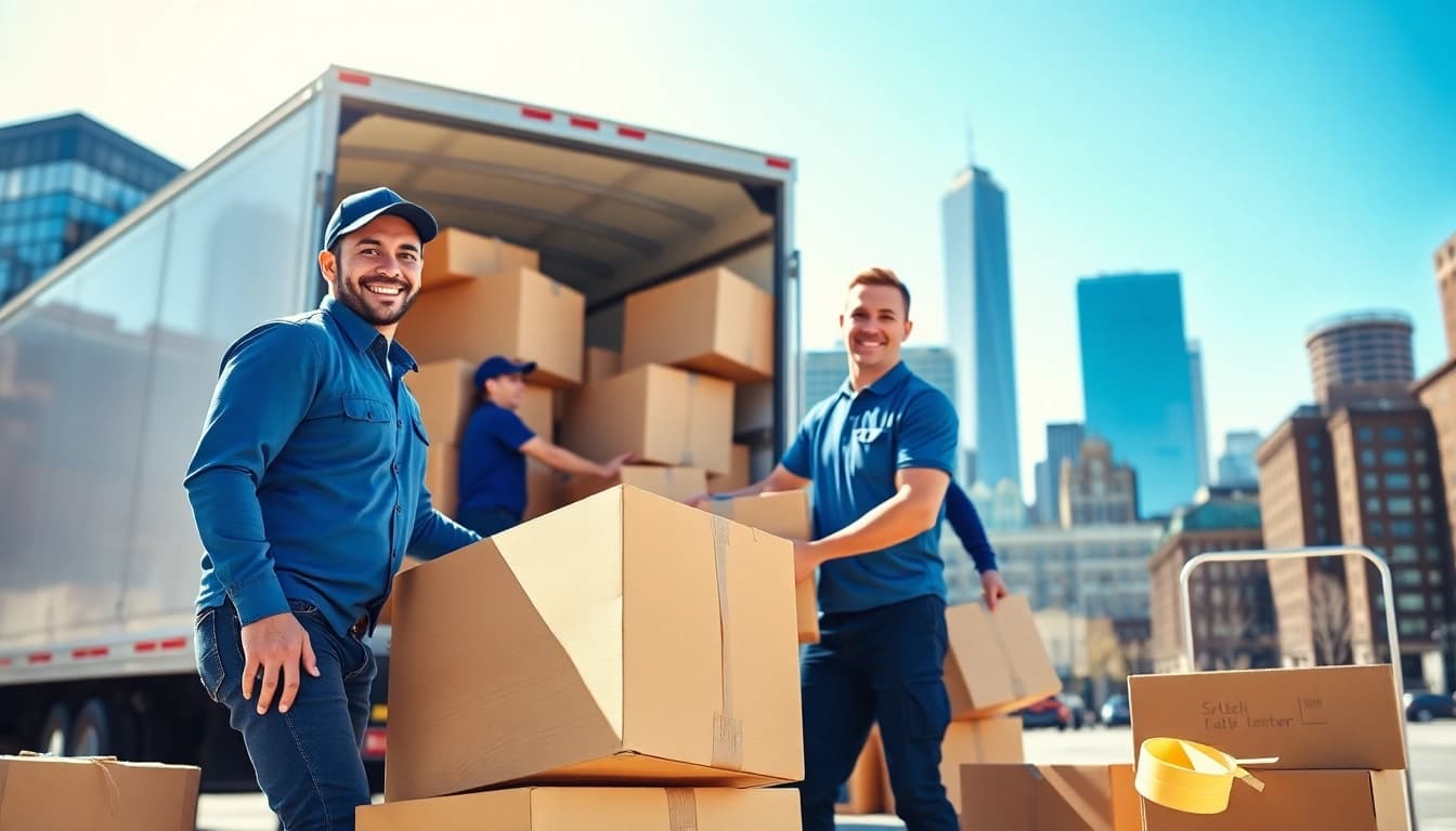 Local movers Boston assisting a moving process with teamwork and energy.