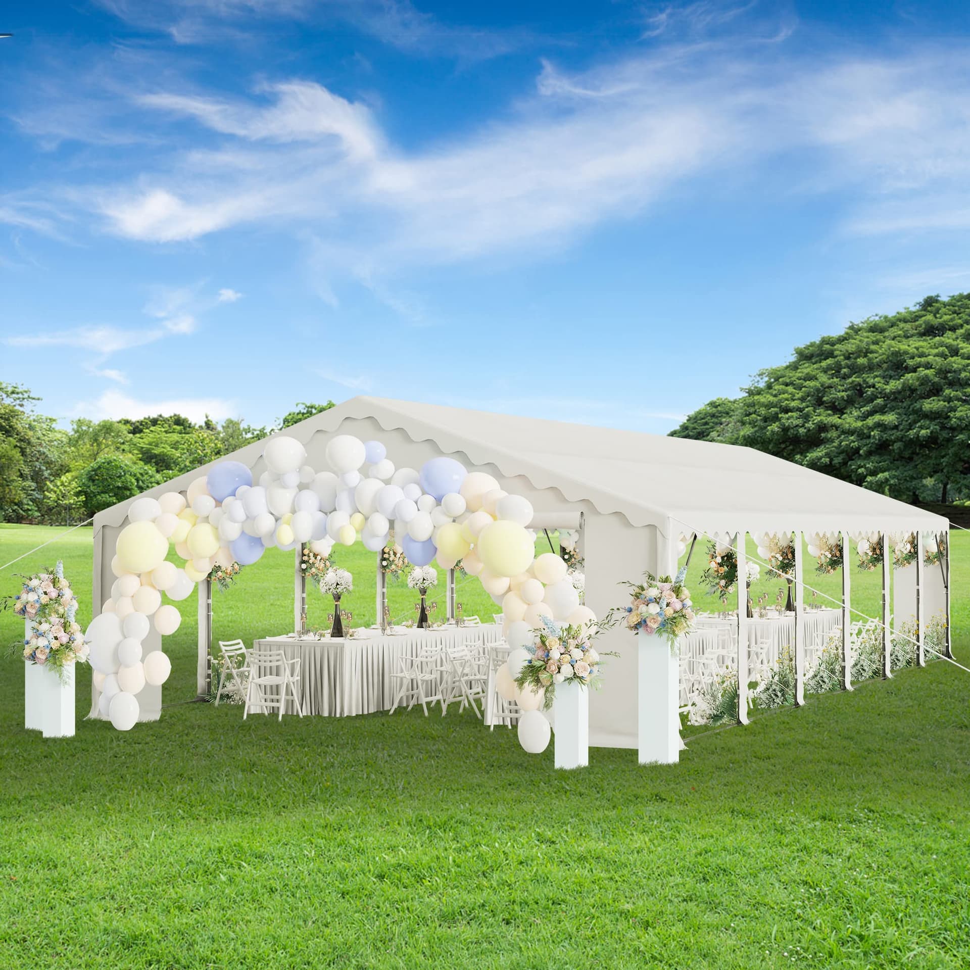 Outdoor Wedding Tent Chair &amp; Table Rentals