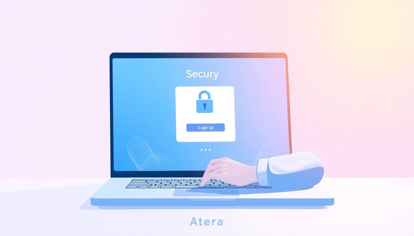 Atera login screen showing a user securely accessing their account.