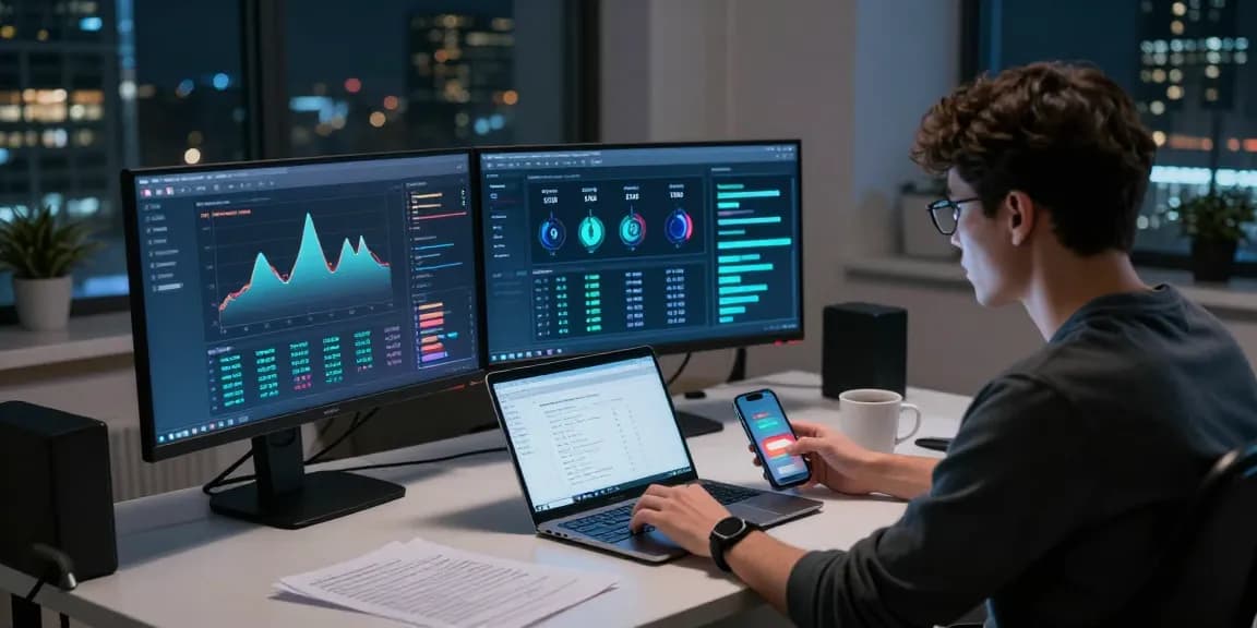 cloud mining platform with crypto mining performance data on dual screens and secure wallet integration