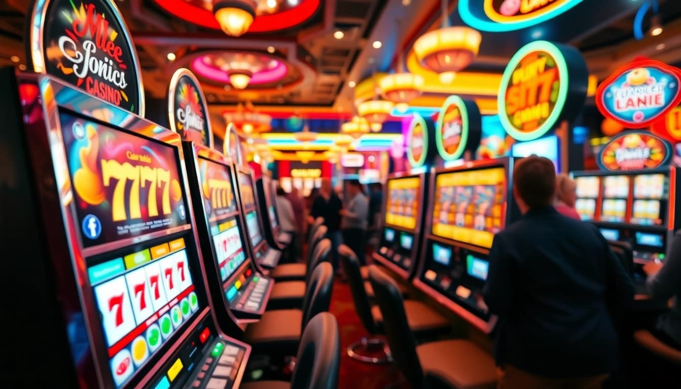 Menangkan permainan slot777 dengan suasana kasino yang ceria dan pemain bersemangat.