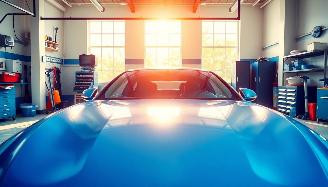 Experience exceptional car detailing in Palm Beach County with expertly polished vehicles and detailing tools.