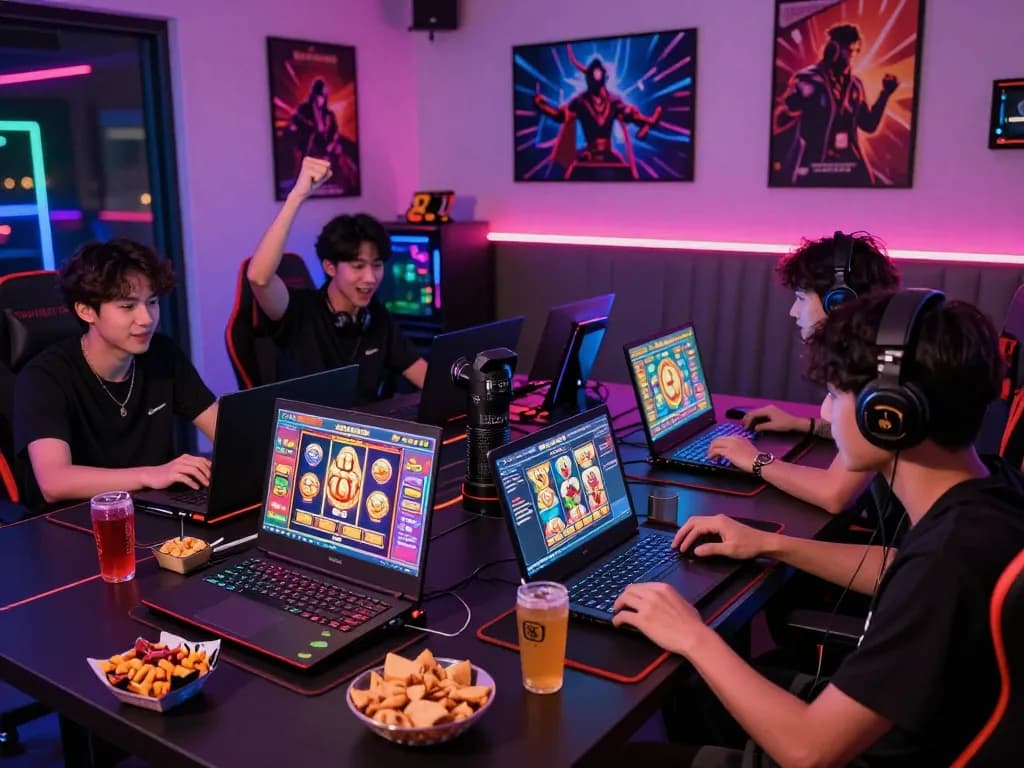 Pemain merayakan kemenangan dalam adegan permainan situs slot gacor online.