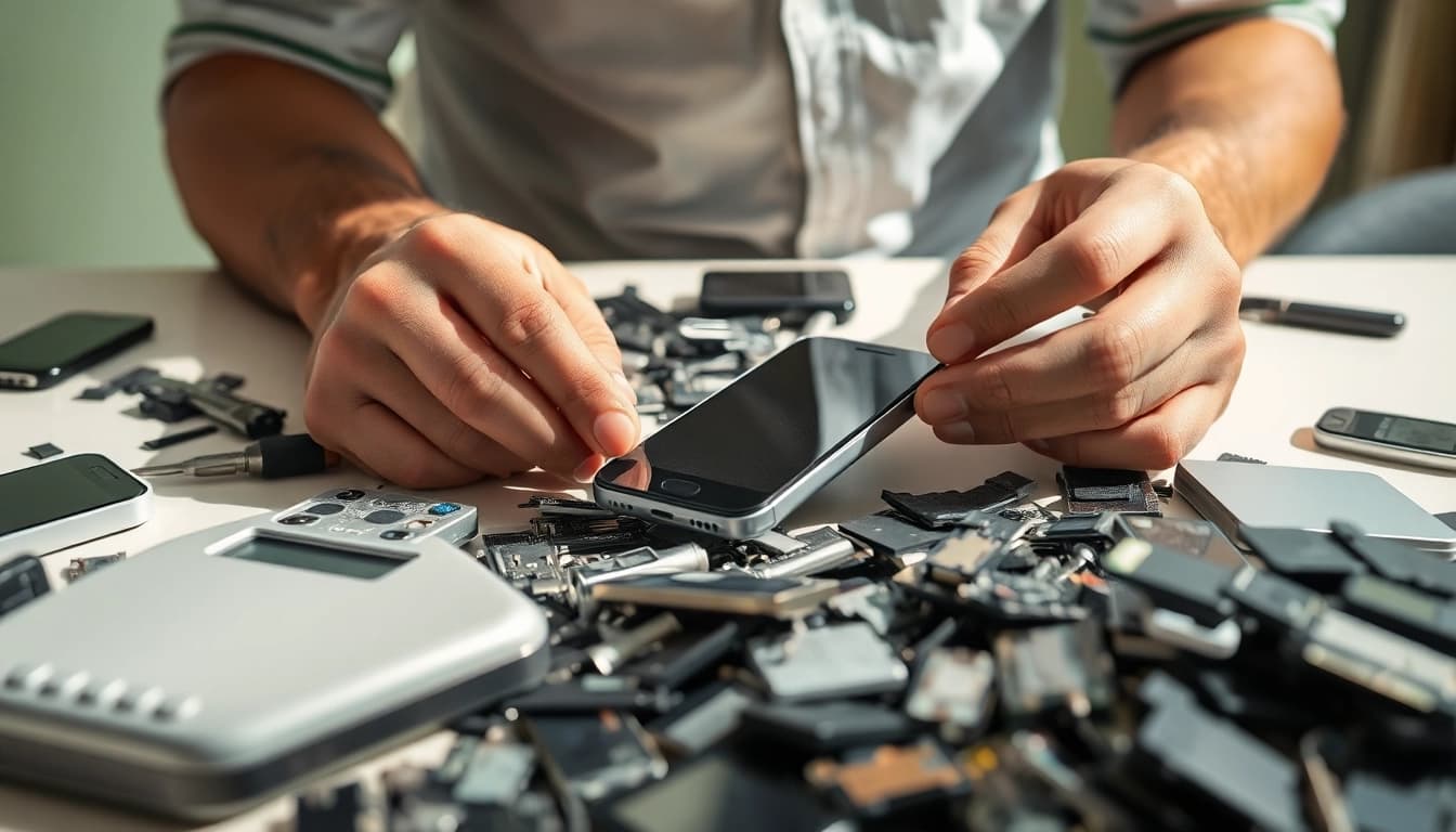 Selling old phones with expert assessment and sustainable recycling elements.