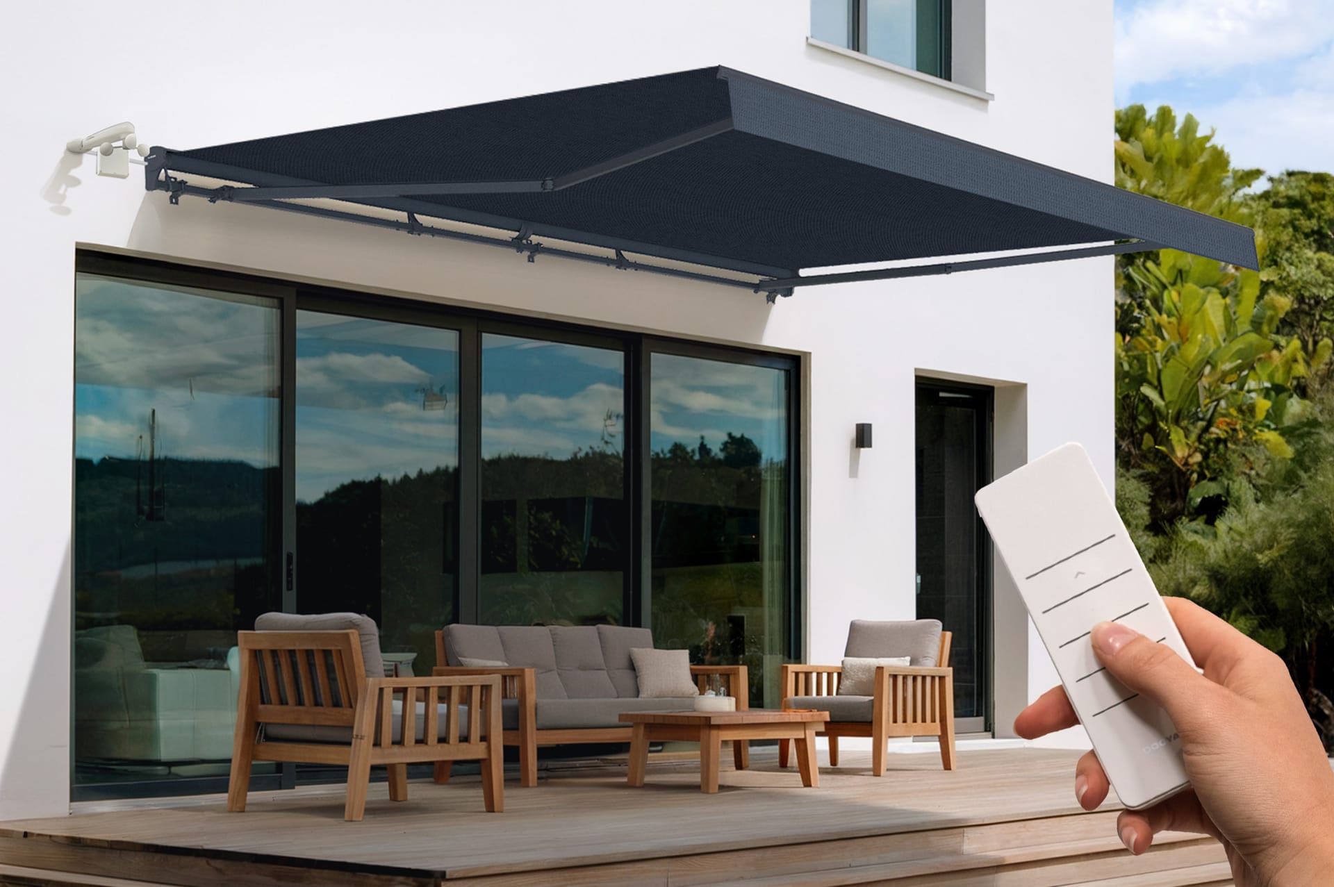 Markise 5m elektrisch langlebig und robust | ADA-Wintergarten