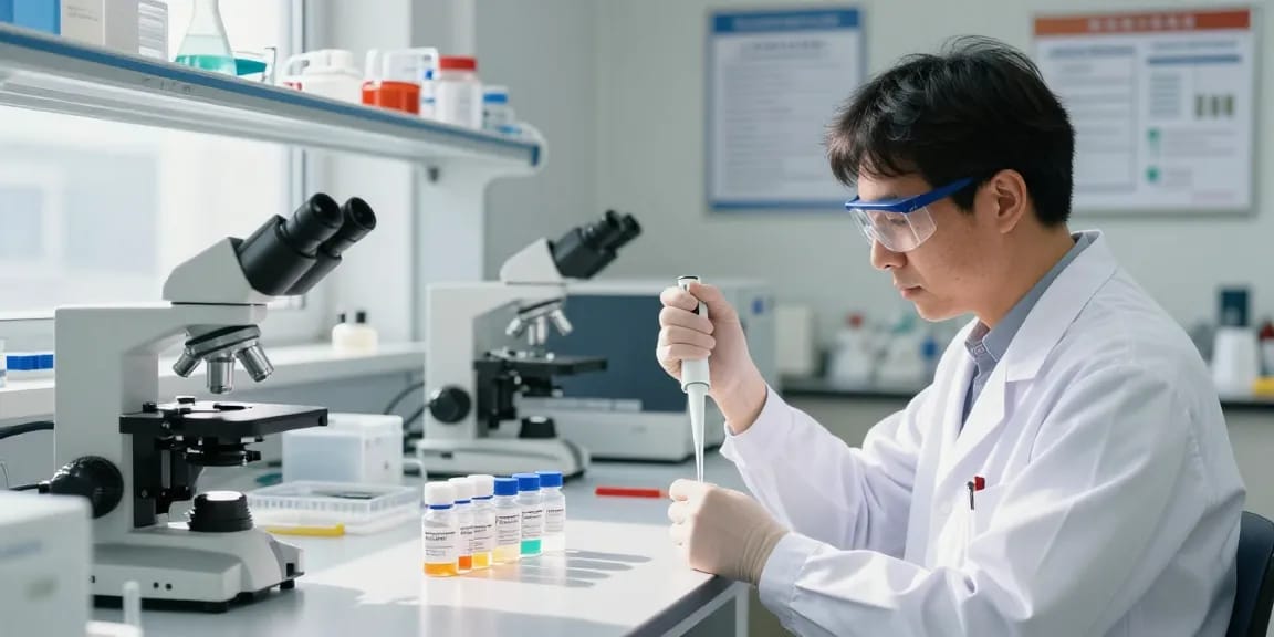 Premium research peptides displayed in a modern lab setting highlighting their quality and importance in scientific studies.
