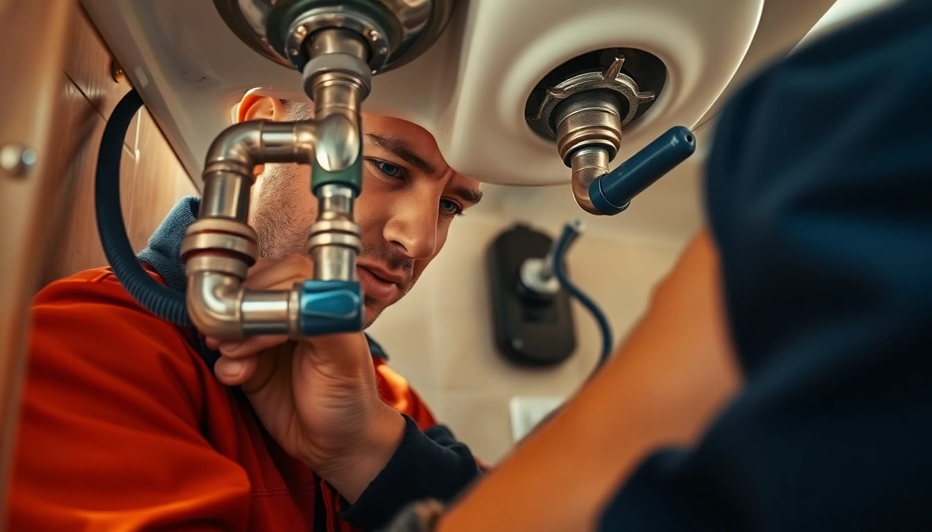 Plumber north shore skillfully repairing a plumbing issue in a home environment.