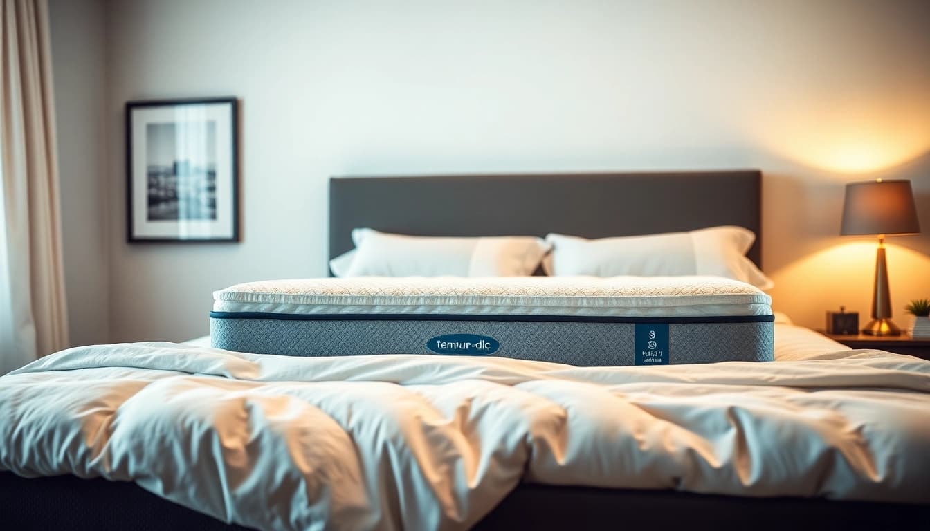 Shop the Tempur Pedic Black Friday sale with this elegant bedroom setup featuring a stylish mattress.