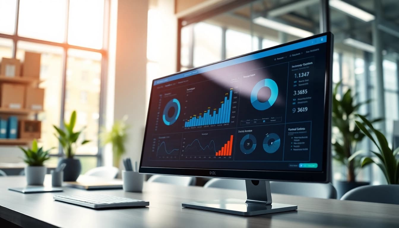 Analyze data efficiently with Inventory optimization software interface in a modern office setting.