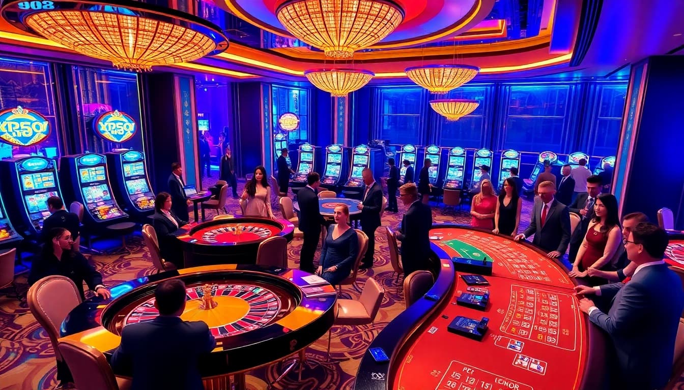 Experience the excitement of XX88 in a vibrant casino atmosphere showcasing high-stakes gameplay.