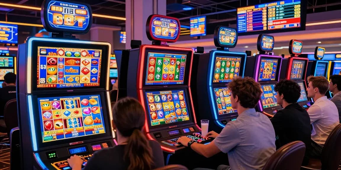Players engaged in exhilarating online slot deposit 5k games, showcasing vibrant visuals and immersive environment.