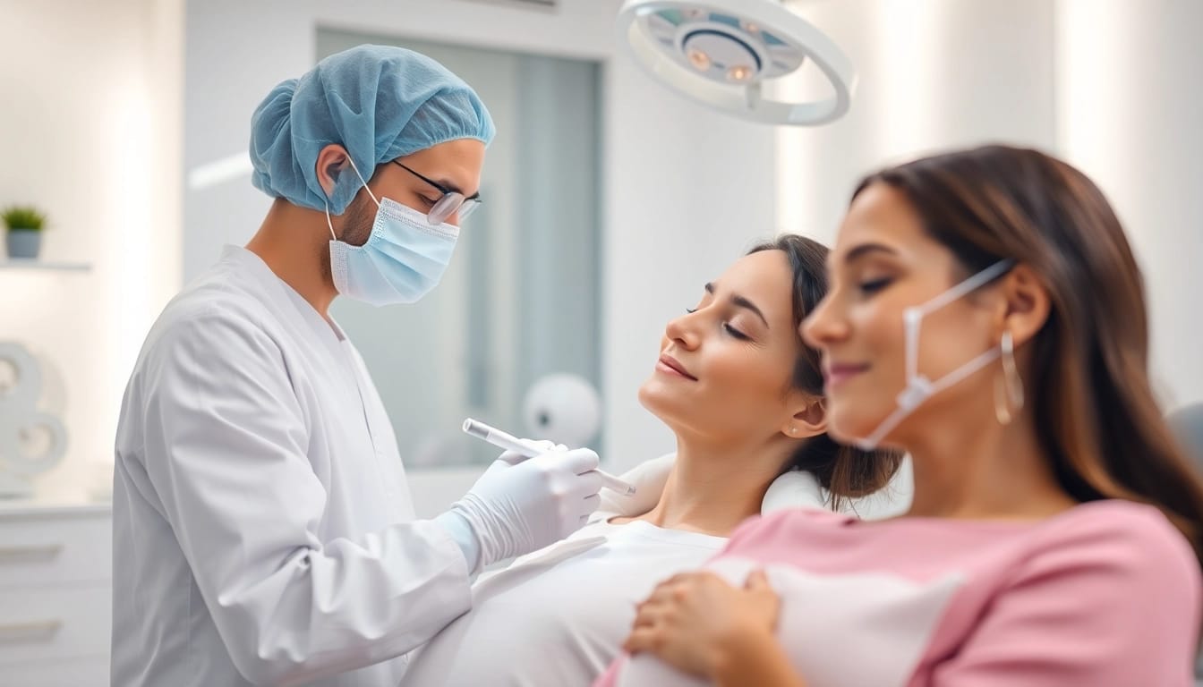 Kirkegaard Aesthetics zeigt einen ästhetischen Chirurgen bei einer Behandlung in einer modernen Klinik.