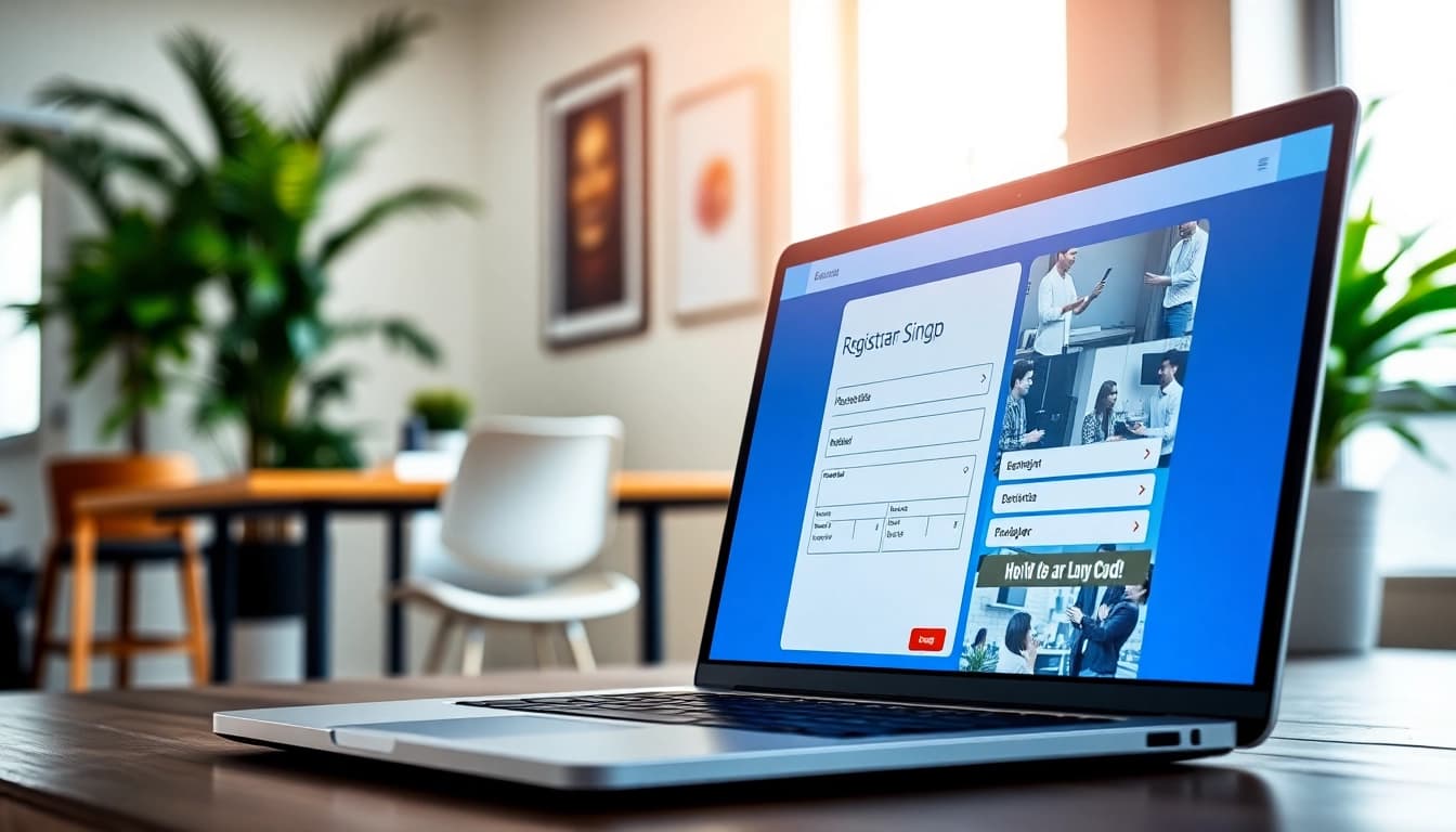 Engaging interface of an event signup platform on a laptop, highlighting user-friendly design features.