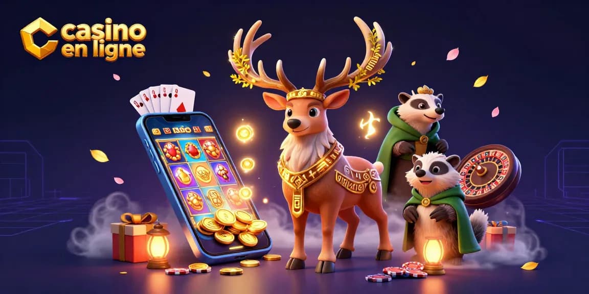 Un stag druidique enchanté et un blaireau en verdure explorent le casino en ligne.