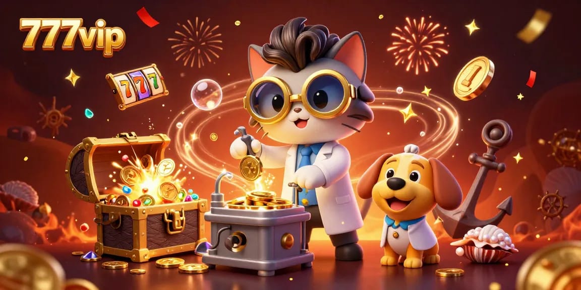 Experience thrilling gaming adventures at 777vip with the mad scientist and his loyal assistant.