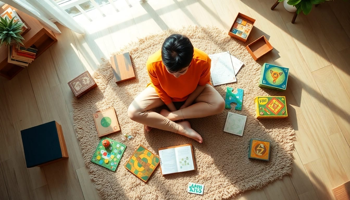 Enjoying games to play by yourself in a cozy setting with various engaging activities.