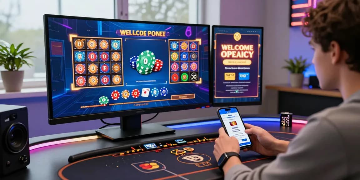 Player enjoying live dealer games at brcs.co.uk credit card casinos, showcasing excitement with vibrant graphics and bonuses.