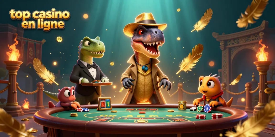 Jouez dans un top casino en ligne avec des personnages colorés au blackjack, jetons et animations dynamiques.