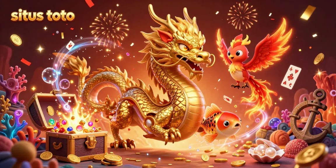 Experience the excitement of situs toto with dynamic casino-themed illustrations featuring vibrant characters.