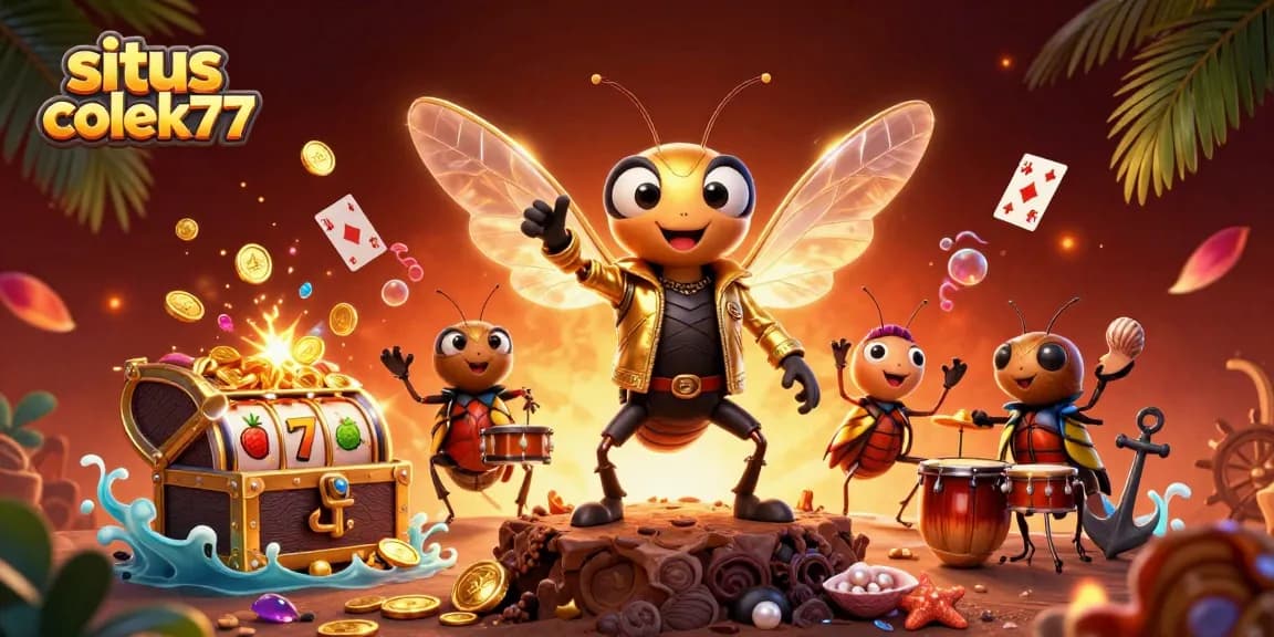 Experience the thrill of slots at situs colek77 with dynamic characters, coins, and casino elements.
