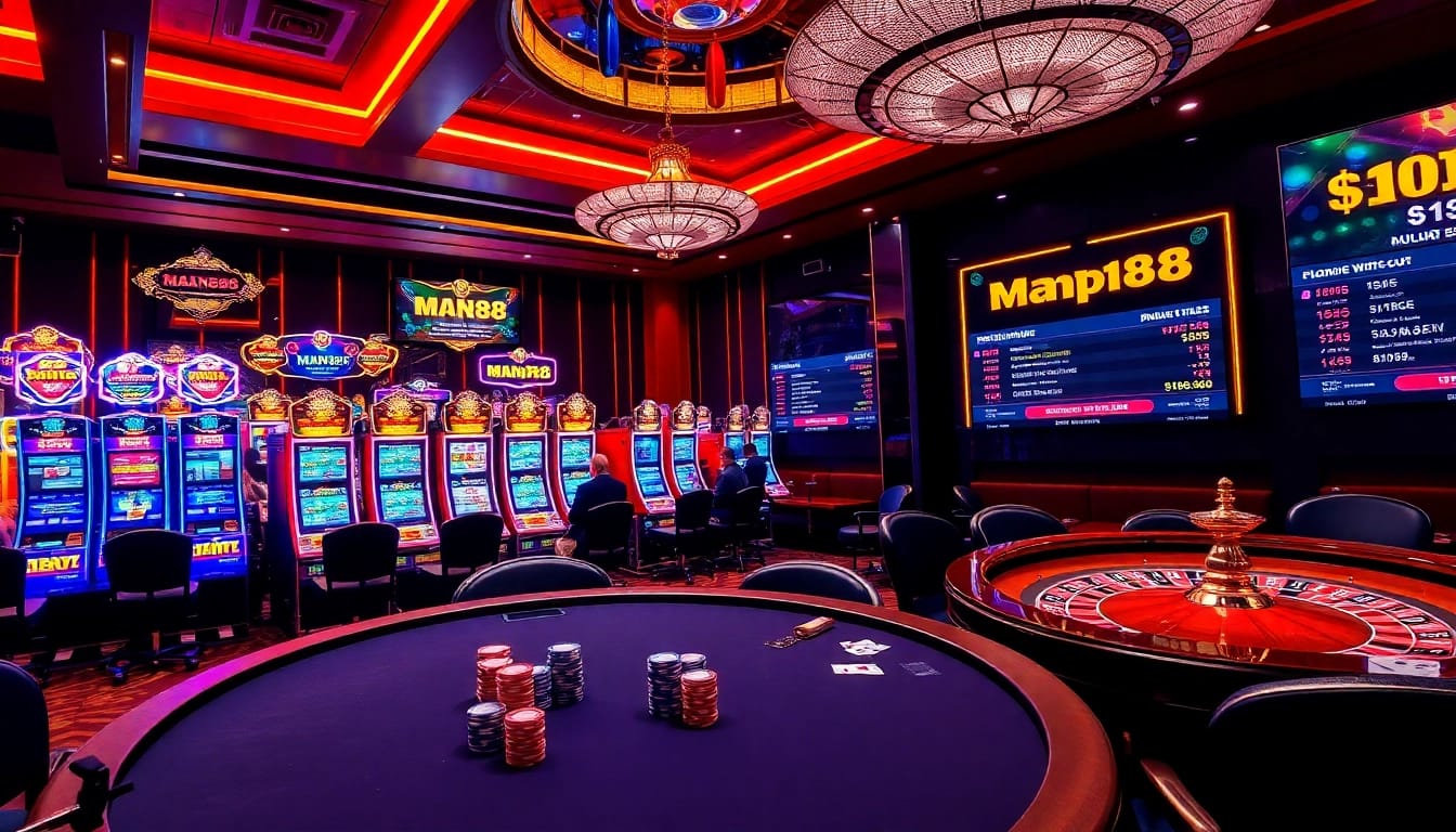 Engage in the thrilling world of Man88 with lively casino games and vibrant betting action.