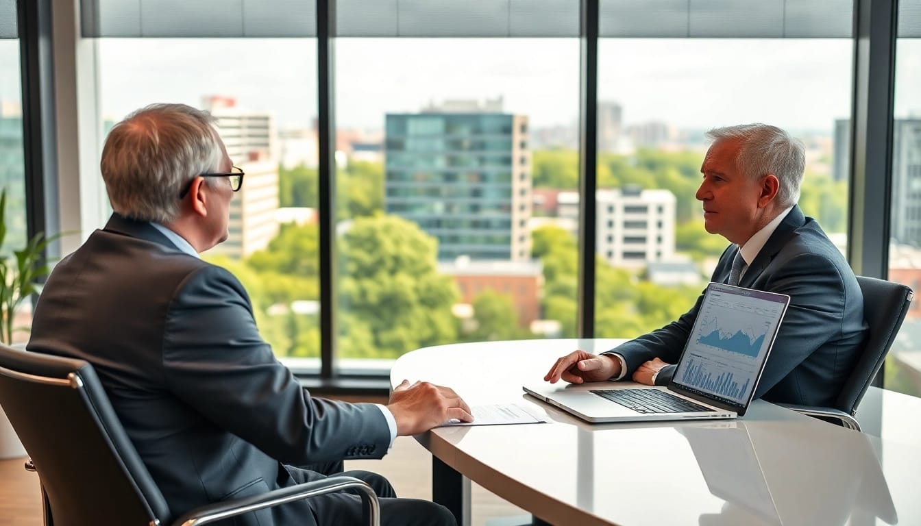 Engaging consultation with a financial advisor Chesapeake VA in a modern office environment.