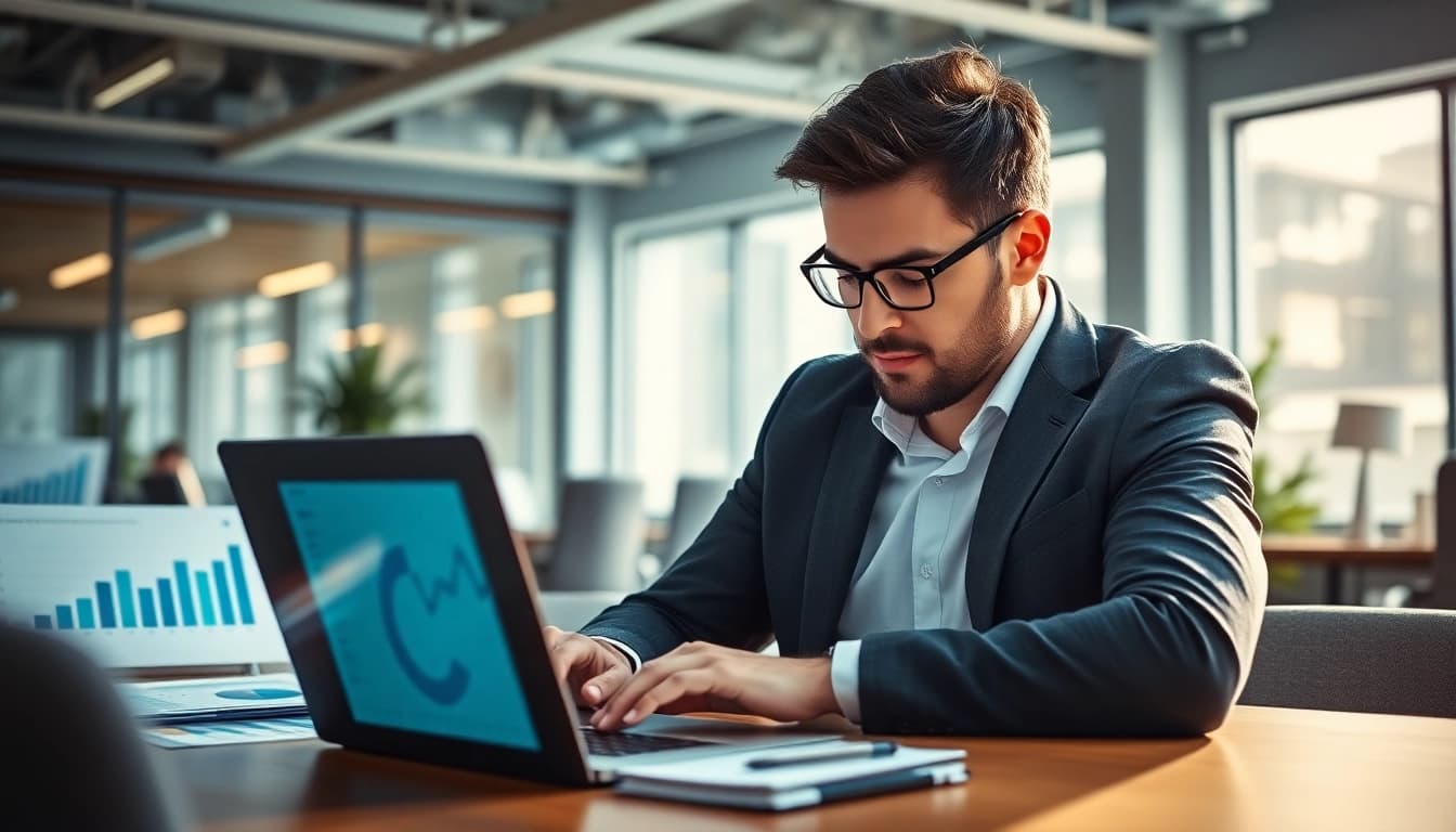 Optimizing visibility with SEO Agentur's expert analysis in a modern office.
