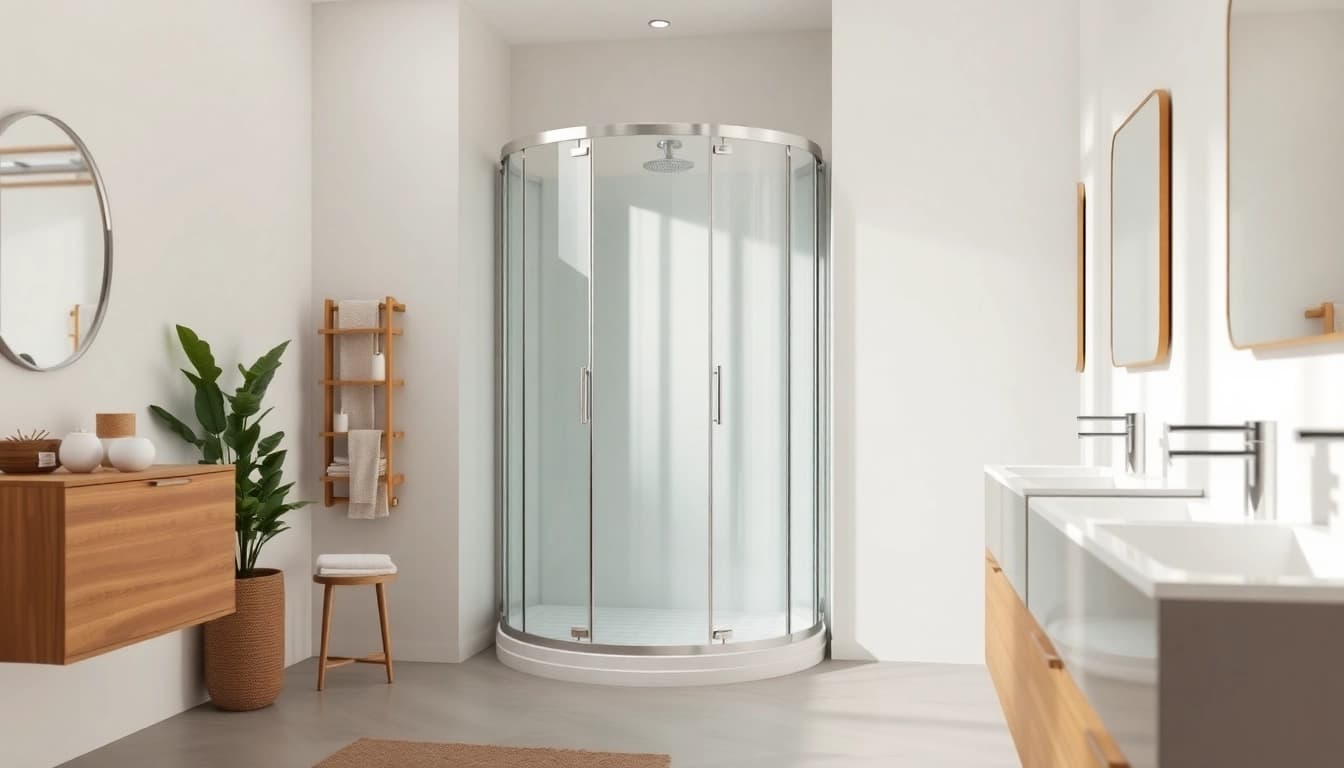 Gestalte das Badezimmer mit sonni sanitär Duschkabinen und modernen Accessoires.