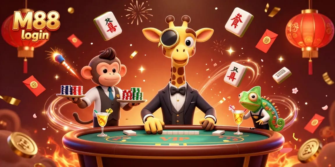Experience M88 login for thrilling online casino gaming with vibrant 3D characters and rich visual elements.