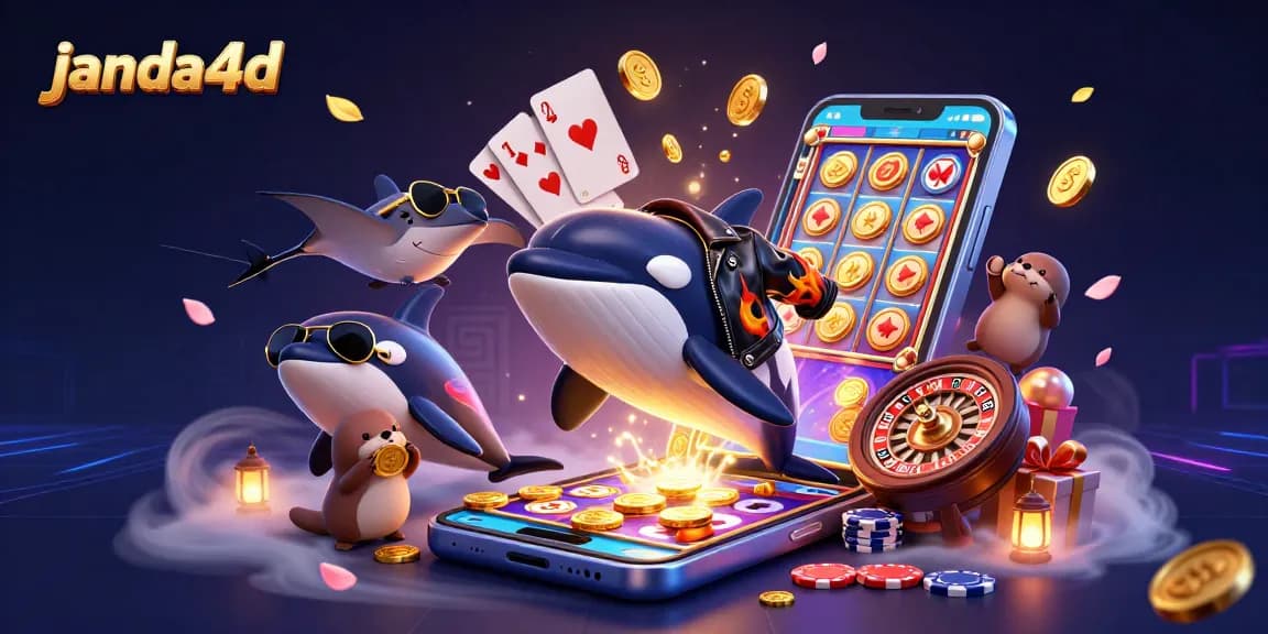 JANDA4D menghadirkan keseruan dalam slot game dengan orka, raya dan berang-berang membawa koin emas.