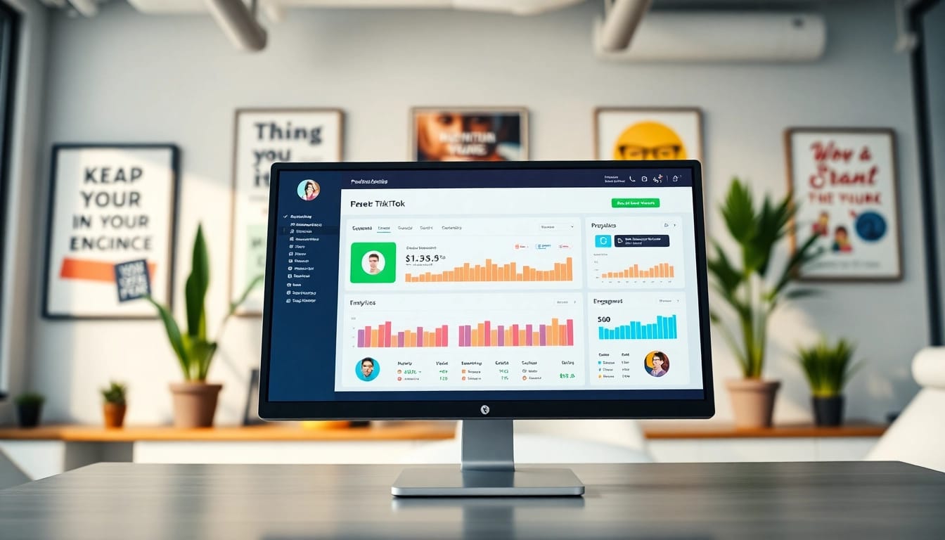 Engage with the TikTok SMM panel interface displaying analytics for social media growth.
