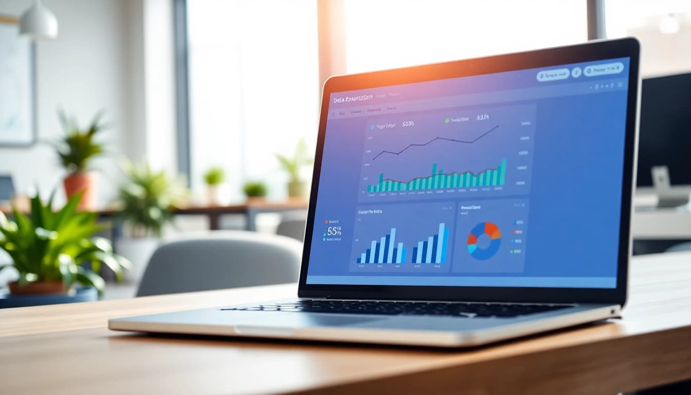Analyze data results with the best sales navigator scraping tool on a laptop in a modern workspace.