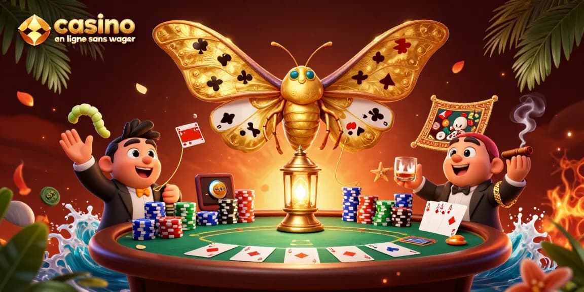 Profitez des jeux au casino en ligne sans wager avec une ambiance dynamique sur cette illustration.