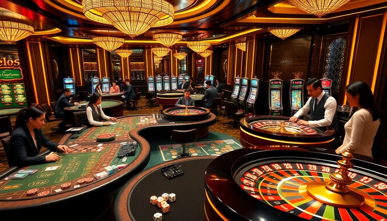 Experience the thrill of winning at Trang chủ ok365 with vibrant casino tables and exciting players.