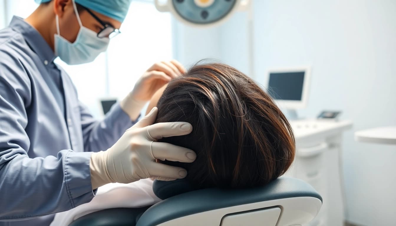 Hair transplant turkey procedure showing a skilled surgeon at work in a modern clinic.