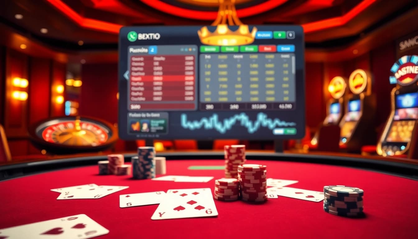 Gagnez des récompenses passionnantes au meilleur casino en ligne avec notre scène de table de jeu en ligne dynamique.