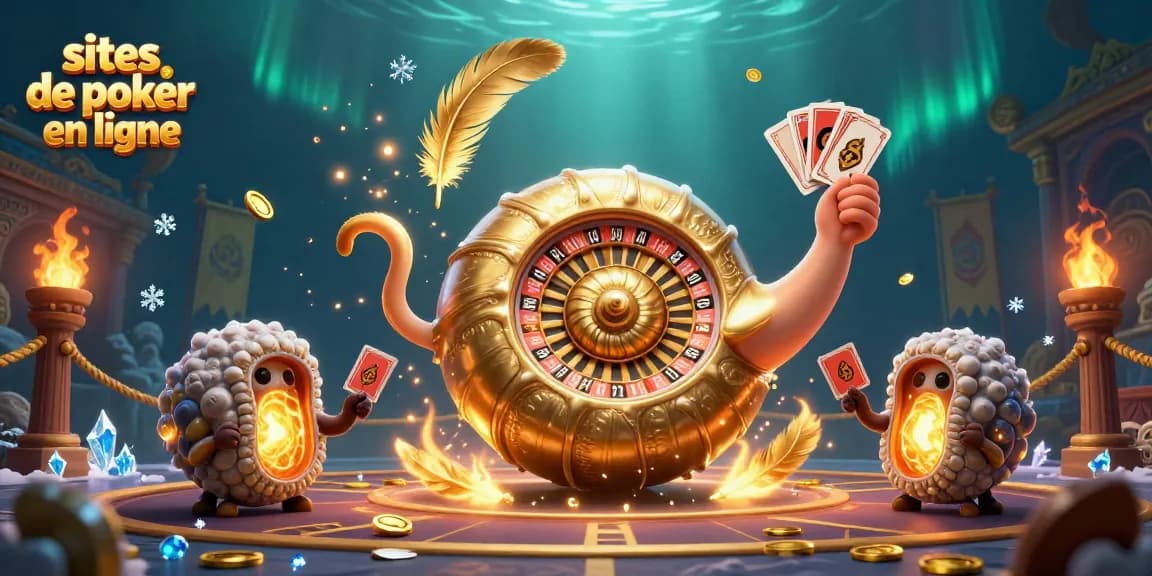 Jouez sur les meilleurs sites de poker en ligne avec notre illustration captivante de poker et ambiance de casino.