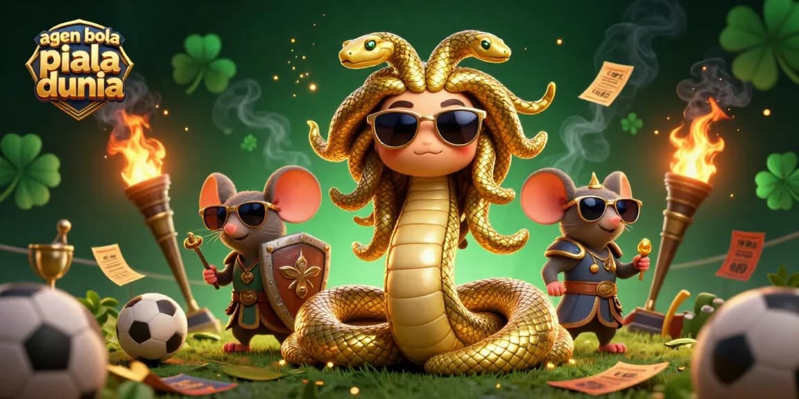 Celebrate the excitement of agens bola piala dunia with dynamic betting actions in vibrant 3D illustration.