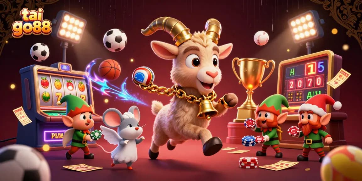 Experience the thrilling excitement of tai go88 with a festive casino scene filled with action and vibrant characters.