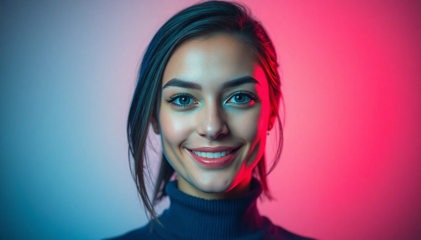 Stunning whatsapp profile photo featuring vibrant gradients and a friendly smile.