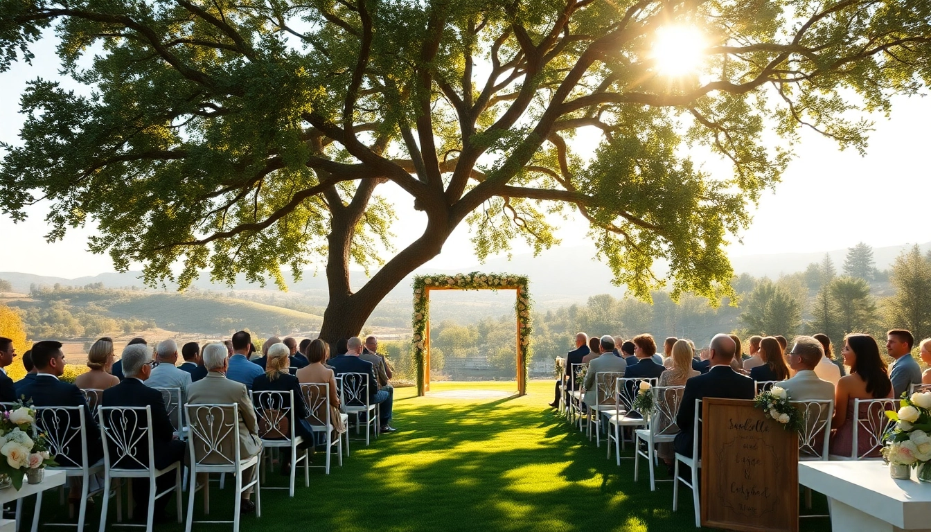 Beautiful outdoor wedding venues sacramento showcasing an elegant setup under a tree.