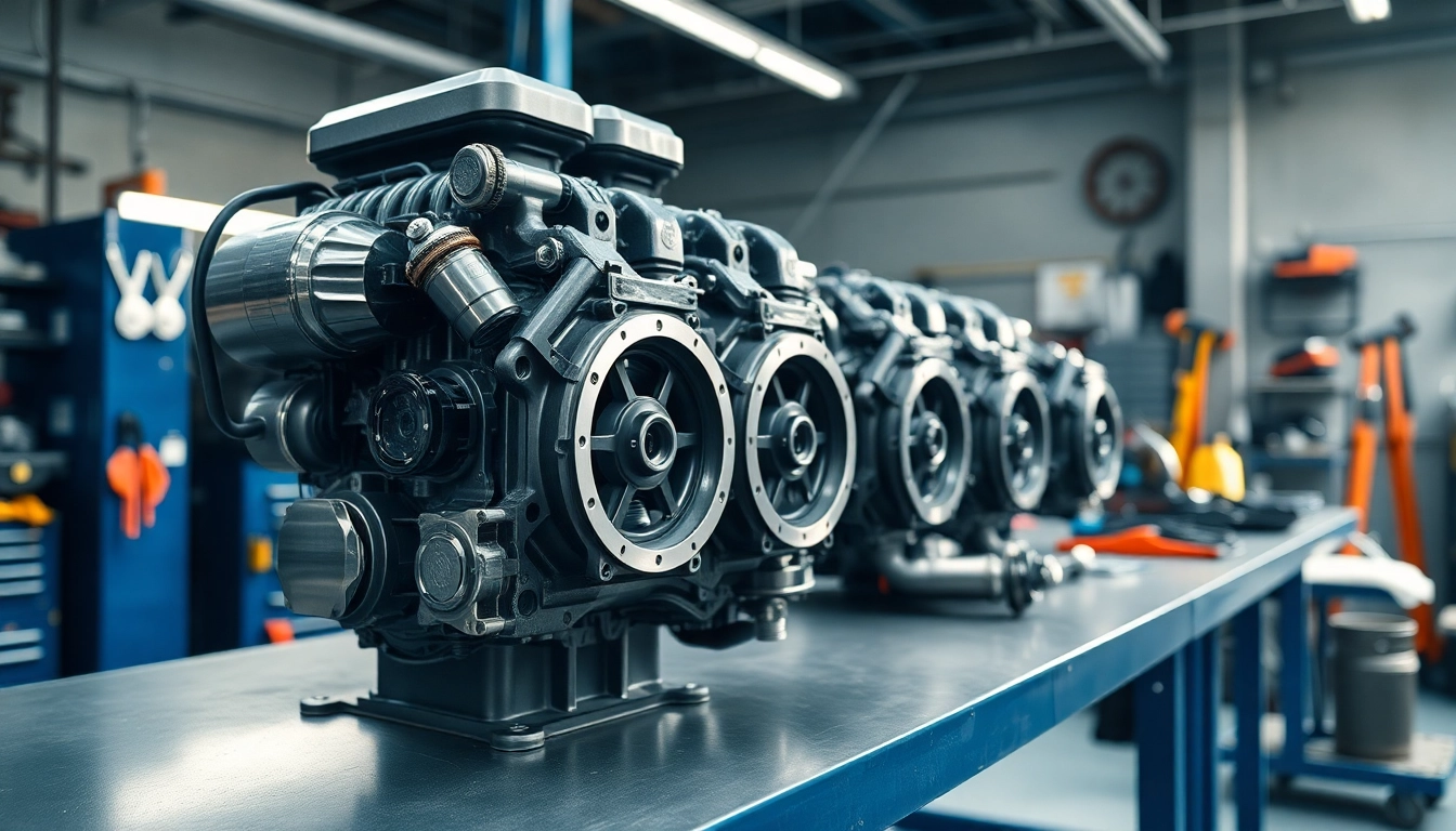 Showcasing Approved Engines in a professional automotive workshop setup.