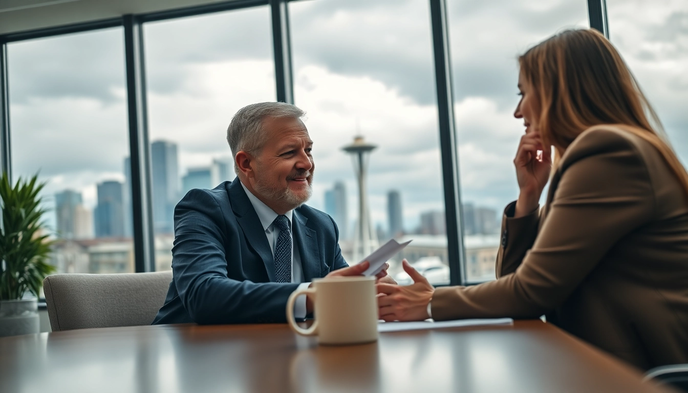 Seattle Social Security Disability Lawyers providing comfort and support to a client in their office.