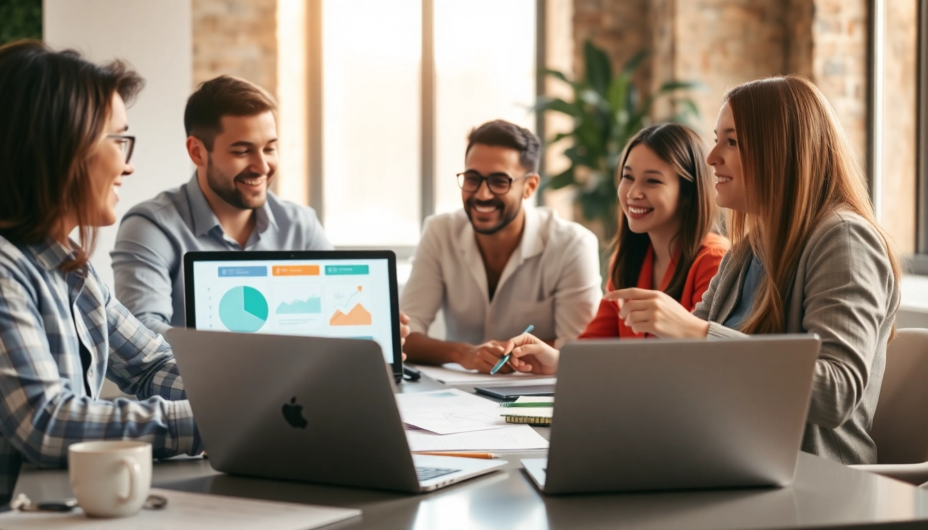 Marketing Strategie entwickeln in einem kreativen Webdesign-Büro mit einem dynamischen Team.