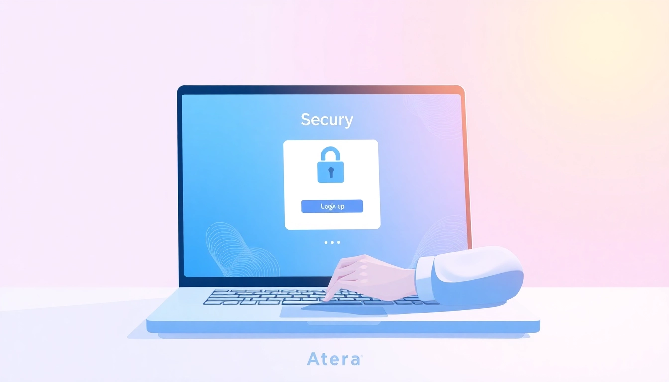 Atera login screen showing a user securely accessing their account.