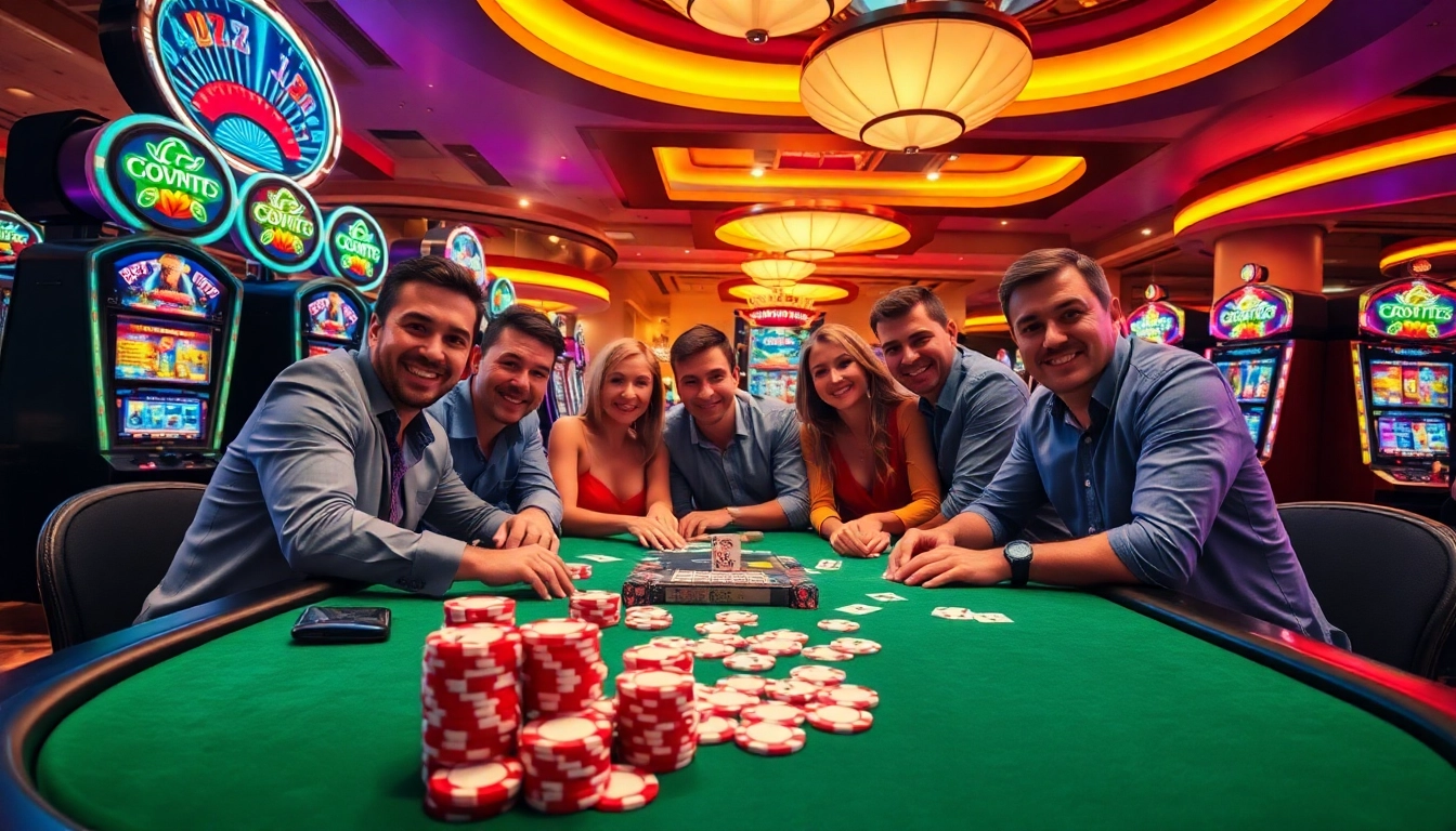 Spannende Spieler in einem Casino spielen, um große Gewinne zu erzielen.