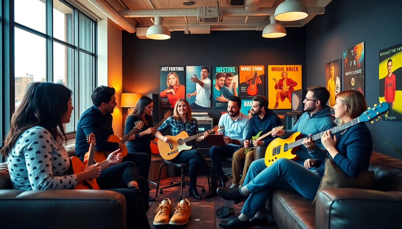 Engaging team at a music pr agency strategically planning to boost artist visibility.