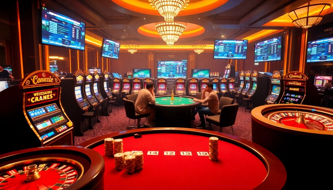 Engage with cập nhật kết quả bóng đá at a lively casino featuring poker, slots, and vibrant gaming atmosphere.